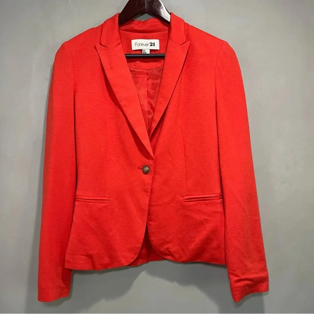 Forever 21 Blazer Jacket Size Small Light Red .